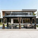 Galvanized Steel Hardtop Gazebo with Drainage Gutters