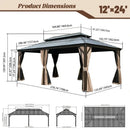 Galvanized Steel Hardtop Gazebo with Drainage Gutters