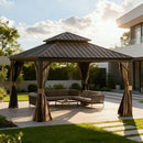 Galvanized Steel Hardtop Gazebo with Drainage Gutters