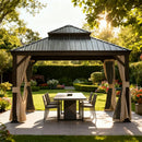 Galvanized Steel Hardtop Gazebo with Drainage Gutters