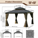 Galvanized Steel Hardtop Gazebo with Drainage Gutters