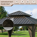 Galvanized Steel Hardtop Gazebo with Drainage Gutters
