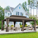 Galvanized Steel Hardtop Gazebo with Drainage Gutters