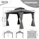 Galvanized Steel Hardtop Gazebo with Drainage Gutters