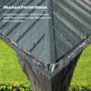 Galvanized Steel Hardtop Gazebo with Drainage Gutters