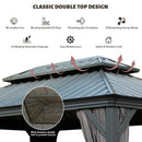 Galvanized Steel Hardtop Gazebo with Drainage Gutters