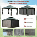 Galvanized Steel Hardtop Gazebo with Drainage Gutters