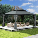 Galvanized Steel Hardtop Gazebo with Drainage Gutters