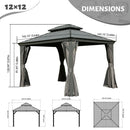 Galvanized Steel Hardtop Gazebo with Drainage Gutters