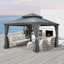 Galvanized Steel Hardtop Gazebo with Drainage Gutters