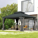 Galvanized Steel Hardtop Gazebo with Drainage Gutters