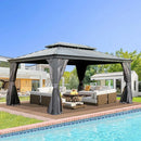 Galvanized Steel Hardtop Gazebo with Drainage Gutters