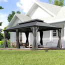 Galvanized Steel Hardtop Gazebo with Drainage Gutters