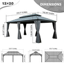 Galvanized Steel Hardtop Gazebo with Drainage Gutters