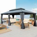 Galvanized Steel Hardtop Gazebo with Drainage Gutters