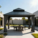Galvanized Steel Hardtop Gazebo with Drainage Gutters