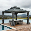 Galvanized Steel Hardtop Gazebo with Drainage Gutters