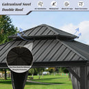 Galvanized Steel Hardtop Gazebo with Drainage Gutters