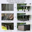 Galvanized Steel Hardtop Gazebo with Drainage Gutters