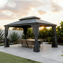 Galvanized Steel Hardtop Gazebo with Drainage Gutters