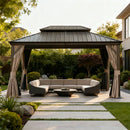 Galvanized Steel Hardtop Gazebo with Drainage Gutters