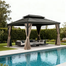 Galvanized Steel Hardtop Gazebo with Drainage Gutters