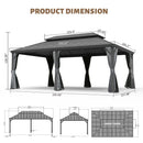 Galvanized Steel Hardtop Gazebo with Drainage Gutters