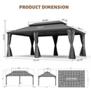 Galvanized Steel Hardtop Gazebo with Drainage Gutters