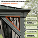 Galvanized Steel Hardtop Gazebo with Drainage Gutters
