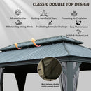 Galvanized Steel Hardtop Gazebo with Drainage Gutters