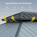 Galvanized Steel Hardtop Gazebo Dark Gray with Resin Roof & Gutters