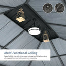 Galvanized Steel Hardtop Gazebo Dark Gray with Resin Roof & Gutters