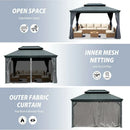 Galvanized Steel Hardtop Gazebo Dark Gray with Resin Roof & Gutters