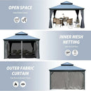 Galvanized Steel Hardtop Gazebo Dark Gray with Resin Roof & Gutters