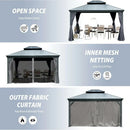 Galvanized Steel Hardtop Gazebo Dark Gray with Resin Roof & Gutters