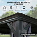 Galvanized Steel Hardtop Gazebo Dark Gray with Resin Roof & Gutters