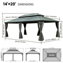 Galvanized Steel Hardtop Gazebo Dark Gray with Resin Roof & Gutters