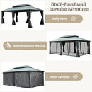 Galvanized Steel Hardtop Gazebo Dark Gray with Resin Roof & Gutters