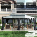 Galvanized Steel Hardtop Gazebo Dark Gray with Resin Roof & Gutters