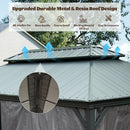 Galvanized Steel Hardtop Gazebo Dark Gray with Resin Roof & Gutters