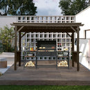 6.5' × 12' Hardtop Grill Gazebo Sloping Roof