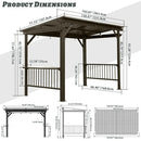 6.5' × 12' Hardtop Grill Gazebo Sloping Roof