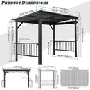 6.5' × 12' Hardtop Grill Gazebo Sloping Roof