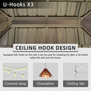 Aluminum Hardtop Gazebo Wood-Looking with Drainage Gutters