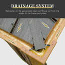 Aluminum Hardtop Gazebo Wood-Looking with Drainage Gutters