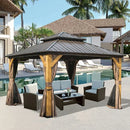 Wood Gazebo with Galvanized Steel Roof - Cedar Post