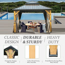 Wood Gazebo with Galvanized Steel Roof - Cedar Post