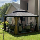Wood Gazebo with Galvanized Steel Roof - Cedar Post