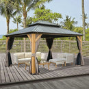Wood Gazebo with Galvanized Steel Roof - Cedar Post