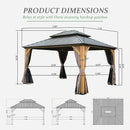 Wood Gazebo with Galvanized Steel Roof - Cedar Post